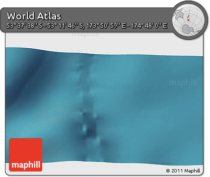 Satellite 3D Map of the Area around 53° 24' 42" S, 174° 19' 29" E