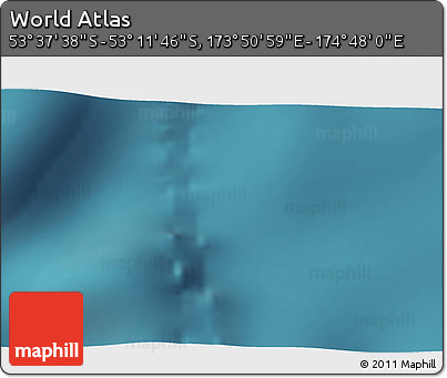 Satellite 3D Map of the Area around 53° 24' 42" S, 174° 19' 29" E