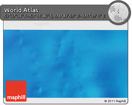 Physical 3D Map of the Area around 53° 24' 42" S, 175° 10' 30" E