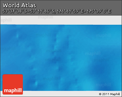Physical 3D Map of the Area around 53° 24' 42" S, 175° 10' 30" E