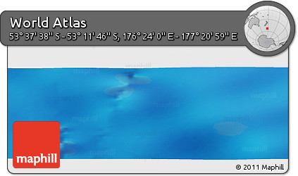 Physical Panoramic Map of the Area around 53° 24' 42" S, 176° 52' 30" E