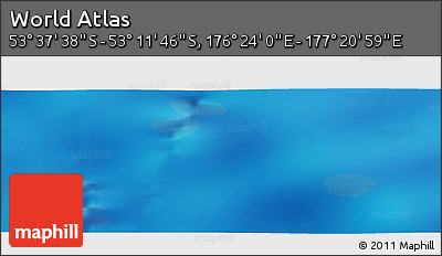 Physical Panoramic Map of the Area around 53° 24' 42" S, 176° 52' 30" E