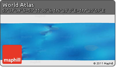 Physical Panoramic Map of the Area around 53° 24' 42" S, 176° 52' 30" E