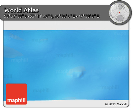 Physical 3D Map of the Area around 53° 24' 42" S, 17° 4' 30" E