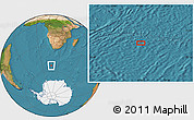 Satellite Location Map of the area around 53° 24' 42" S, 17° 4' 30" E