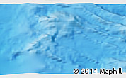 Physical 3D Map of the area around 53° 24' 42" S, 22° 10' 29" E