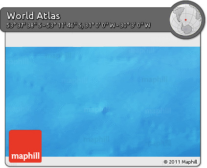 Physical 3D Map of the Area around 53° 24' 42" S, 30° 31' 29" W