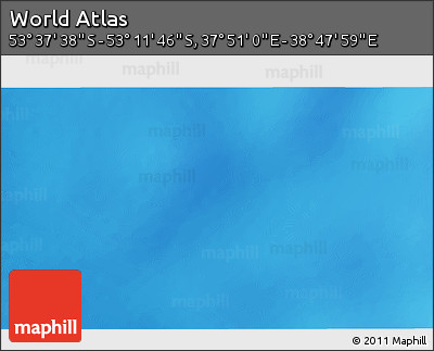 Physical 3D Map of the Area around 53°&nbsp;24'&nbsp;42"&nbsp;S,&nbsp;38°&nbsp;19'&nbsp;30"&nbsp;E