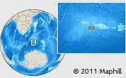 Shaded Relief Location Map of the area around 53° 24' 42" S, 42° 34' 30" E