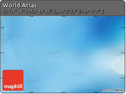 Physical Map of the Area around 53° 24' 42" S, 48° 31' 29" E