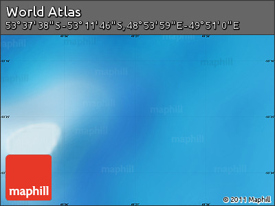 Physical Map of the Area around 53° 24' 42" S, 49° 22' 30" E