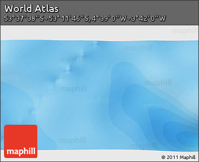 Political 3D Map of the Area around 53° 24' 42" S, 4° 10' 30" W