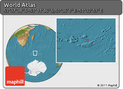 Satellite Location Map of the Area around 53° 24' 42" S, 51° 4' 30" E