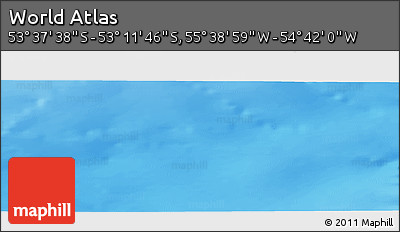 Shaded Relief Panoramic Map of the Area around 53° 24' 42" S, 55° 10' 29" W
