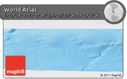 Physical Panoramic Map of the Area around 53° 24' 42" S, 59° 25' 29" W