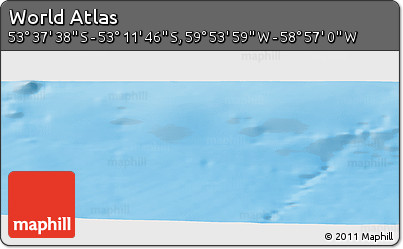 Physical Panoramic Map of the Area around 53° 24' 42" S, 59° 25' 29" W