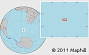 Gray Location Map of the area around 53° 24' 42" S, 5° 10' 30" E