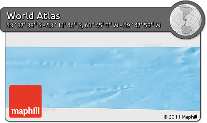 Physical Panoramic Map of the Area around 53° 24' 42" S, 60° 16' 29" W