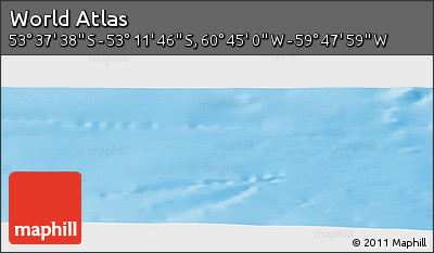 Physical Panoramic Map of the Area around 53° 24' 42" S, 60° 16' 29" W