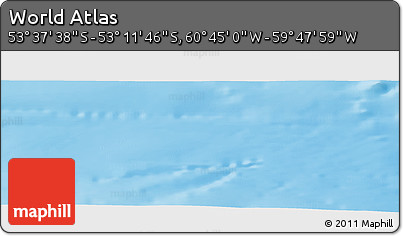 Physical Panoramic Map of the Area around 53° 24' 42" S, 60° 16' 29" W