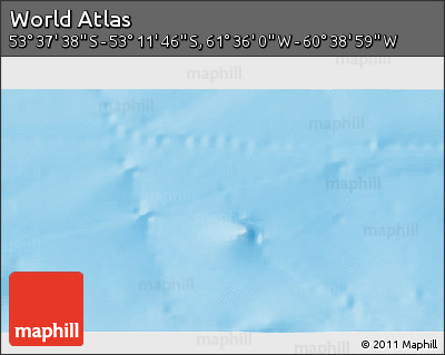 Physical 3D Map of the Area around 53° 24' 42" S, 61° 7' 30" W