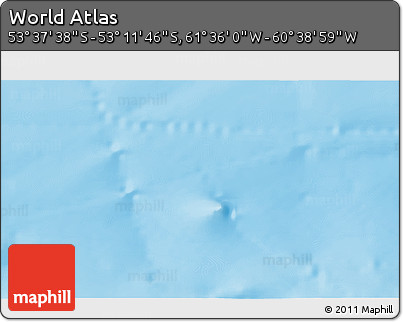 Physical 3D Map of the Area around 53° 24' 42" S, 61° 7' 30" W