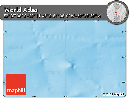 Physical Map of the Area around 53° 24' 42" S, 61° 7' 30" W