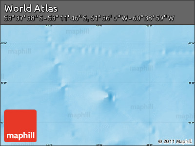 Physical Map of the Area around 53° 24' 42" S, 61° 7' 30" W