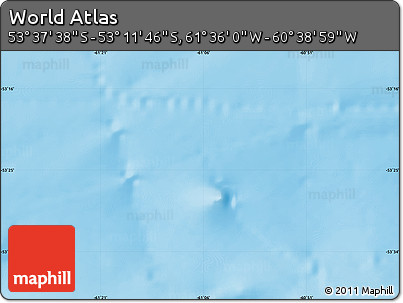Physical Map of the Area around 53° 24' 42" S, 61° 7' 30" W