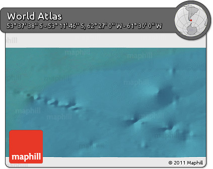 Satellite 3D Map of the Area around 53° 24' 42" S, 61° 58' 30" W
