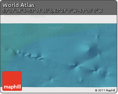 Satellite 3D Map of the Area around 53° 24' 42" S, 61° 58' 30" W
