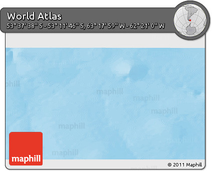 Physical 3D Map of the Area around 53° 24' 42" S, 62° 49' 30" W