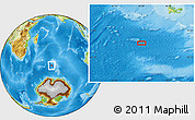 Physical Location Map of the area around 53° 24' 42" S, 65° 31' 30" E