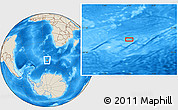 Shaded Relief Location Map of the area around 53° 24' 42" S, 6° 1' 30" E