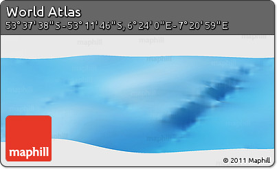Physical Panoramic Map of the Area around 53° 24' 42" S, 6° 52' 30" E