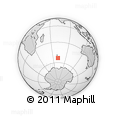Outline Map of the Area around 53° 24' 42" S, 71° 28' 29" E, rectangular outline