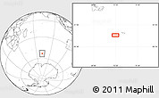 Blank Location Map of the area around 53° 24' 42" S, 72° 19' 29" E