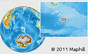 Physical Location Map of the area around 53° 24' 42" S, 72° 19' 29" E