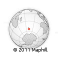Outline Map of the Area around 53° 24' 42" S, 72° 19' 29" E, rectangular outline