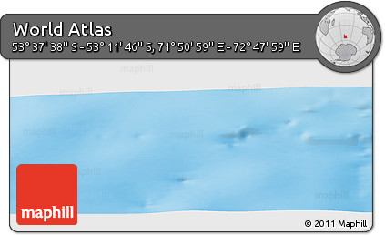 Physical Panoramic Map of the Area around 53° 24' 42" S, 72° 19' 29" E
