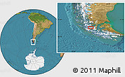 Satellite Location Map of the area around 53° 24' 42" S, 72° 10' 30" W