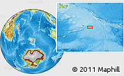 Physical Location Map of the area around 53° 24' 42" S, 74° 52' 30" E