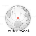 Outline Map of the Area around 53° 24' 42" S, 75° 43' 29" E, rectangular outline