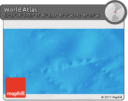 Physical 3D Map of the Area around 53° 24' 42" S, 77° 16' 30" W