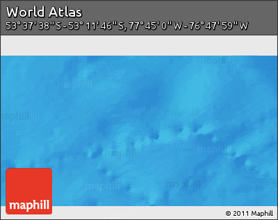 Physical 3D Map of the Area around 53° 24' 42" S, 77° 16' 30" W