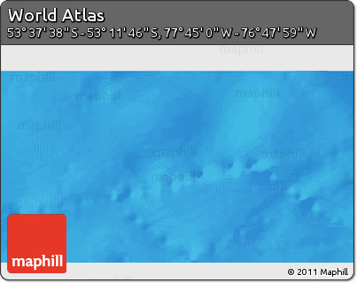 Physical 3D Map of the Area around 53° 24' 42" S, 77° 16' 30" W