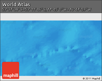 Political 3D Map of the Area around 53° 24' 42" S, 77° 16' 30" W