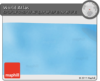 Physical 3D Map of the Area around 53° 24' 42" S, 78° 16' 30" E