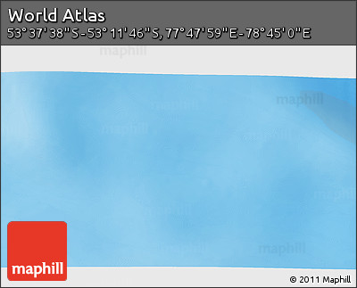 Physical 3D Map of the Area around 53° 24' 42" S, 78° 16' 30" E