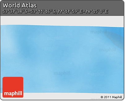 Physical 3D Map of the Area around 53° 24' 42" S, 78° 16' 30" E
